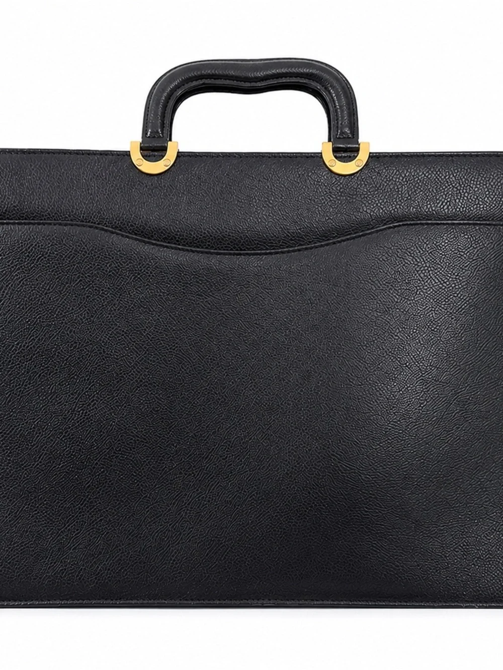 Tiffany & Co Vintage Black Leather Briefcase Attache Bag Made in Italy